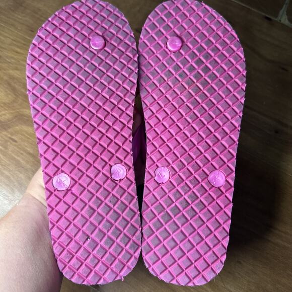 Michael Kors Endine Stripe girls rainbow "MK" flip flops Youth sizes 4/5 - Picture 6 of 7